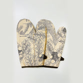 Austin Oven Mitt Set Botanical Leaf Beige